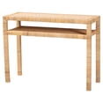 thumbnail image 2 of bali & pari Kalimantan Boho Console Table, Handwoven Natural Rattan, Light Honey, 2 of 9
