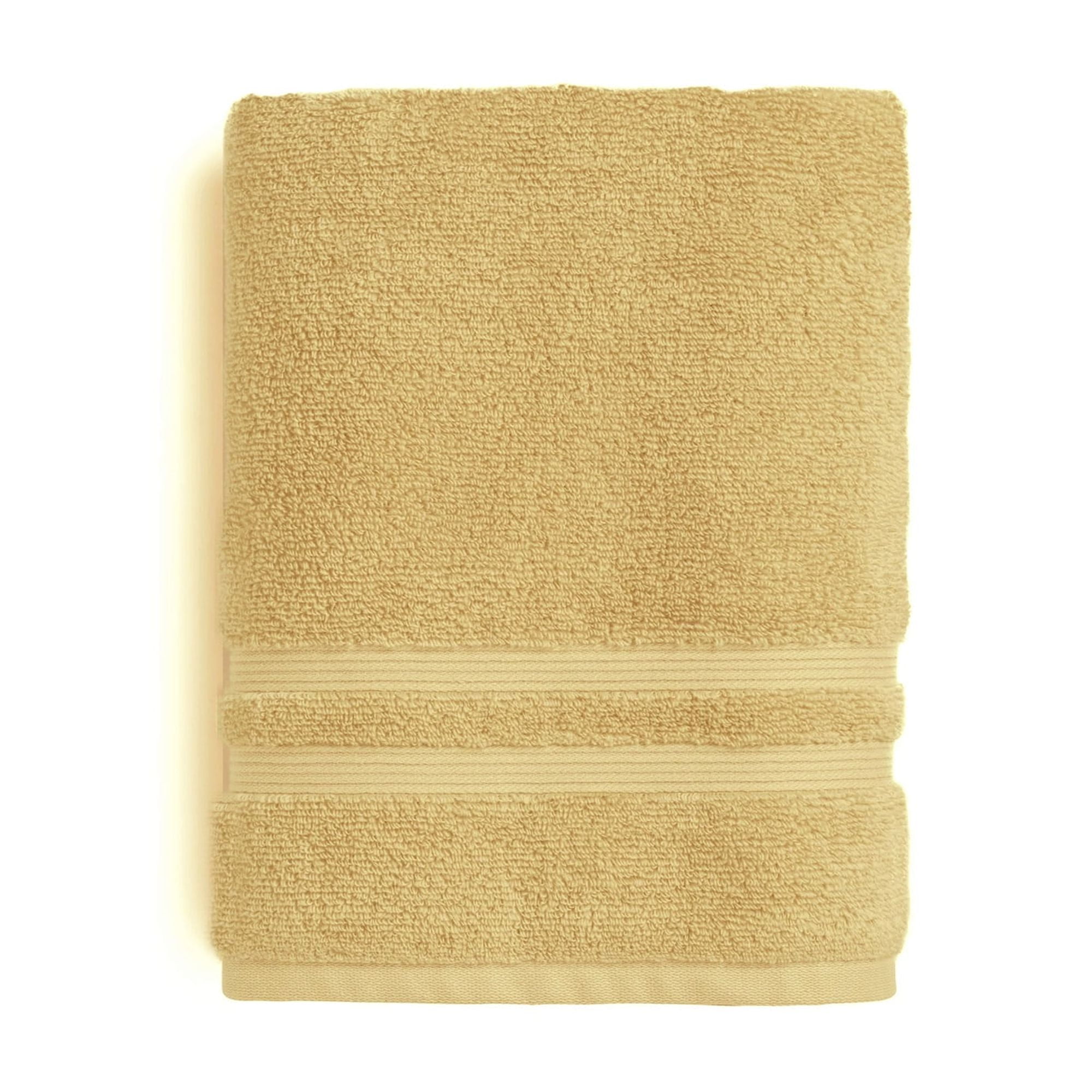 (4 pack) Mainstays Performance Bath Towel, Yellow, 54 in x 30 in