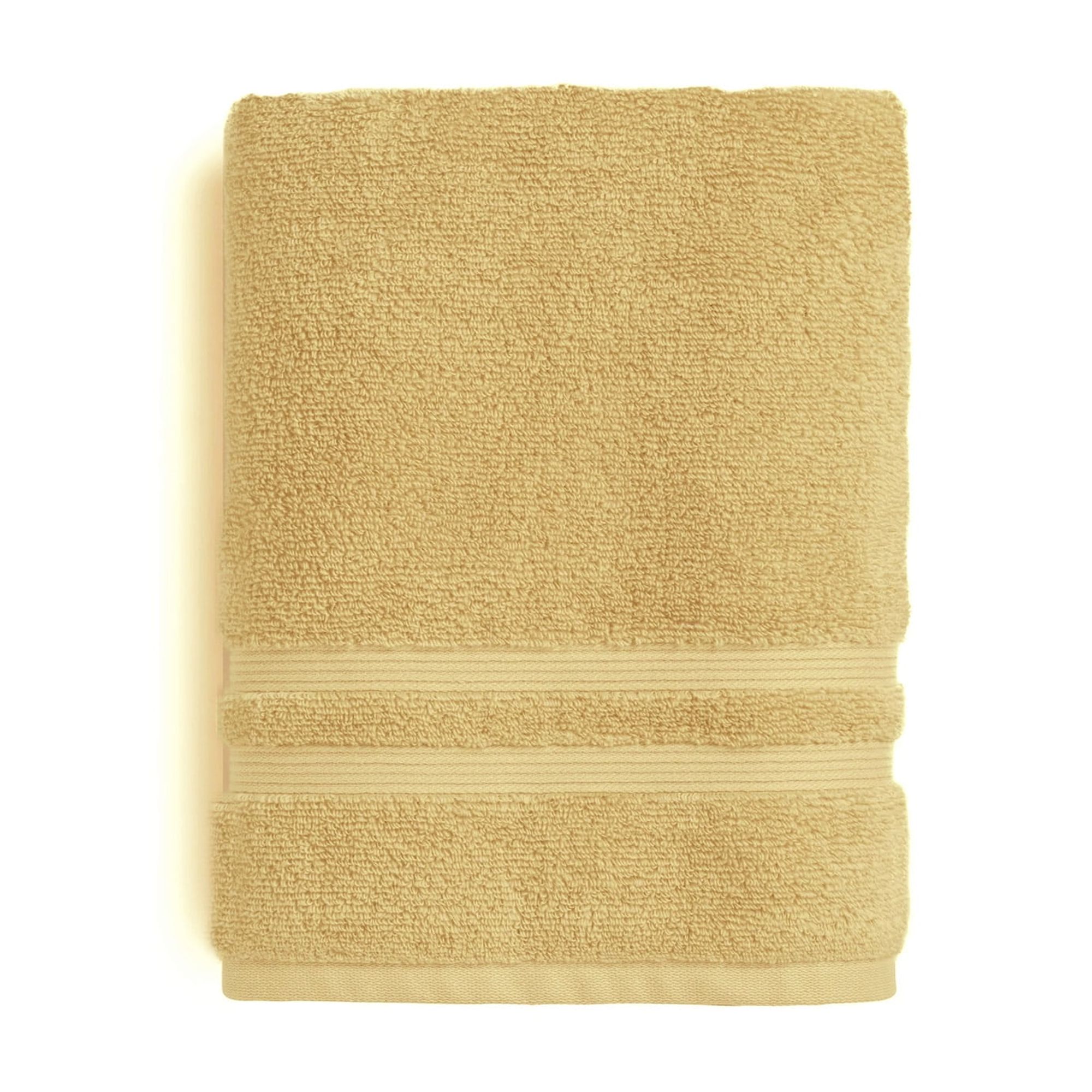 Mainstays Performance Cotton Bath Towel, Super Soft Quick Dry Fade Resistant, Solid Yellow