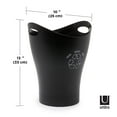 thumbnail image 2 of Umbra 2.25 gal Garbino Plastic Recycle Open Top Office Trash Can, Black, 2 of 11