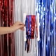 thumbnail image 4 of Cortinas con flecos de aluminio, 2 paquetes de cortinas metálicas brillantes, decoración para fotomatón de fiesta, rojo, blanco y azul, 4 of 5
