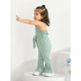 thumbnail image 5 of Infant Baby Girl Clothes Solid Jumpsuit Sleeveless Ruffle Halter Bodysuit Bell-Bottoms Pants Outfits Set Green 12-18 Months, 5 of 6