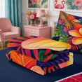 thumbnail image 5 of Manfei Tropical Floral Leaves Zipper Queen Comforter Set with Fitted Sheet and 2 Pillowcases,Botanical Plants Zipper Bedding Set,Reversible, 5 of 7