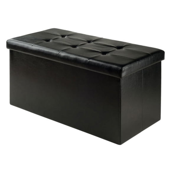 Ergode Ashford Rectangular Storage Ottoman, Black