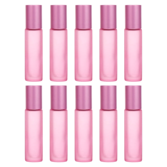 MasteelfCA 10Pcs 10ml Roll-On Bottles Glass Perfume Bottles Essential Oil Bottles