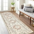 thumbnail image 5 of Yamaziot 2'x6' Boho Runner Rug for Hallway, Washable Laundry Room Rug, Farmhouse Kitchen Mat, Non-Shedding Beige Carpet for Bedroom, Living Room, Dining Room, 5 of 6
