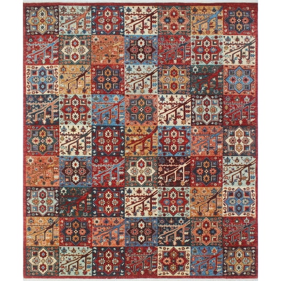 Aria Nasrat Rusty-Red/Blue Rug, 8'2" x 9'10"