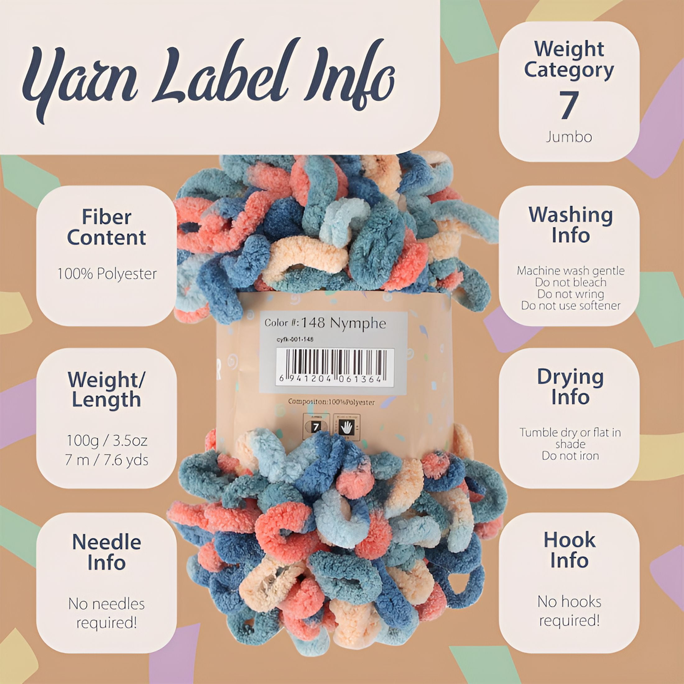AUQ 2026 New 2 Pack(7.6 Yds 3.5 Oz Each Skein)Bulky Loop Yarn for Finger Knitting Soft Off the Hanger Loop Yarn No-Needle Craft Chenille Yarn for Crocheting Gray Tie Dye Hand-Knitting Yarn