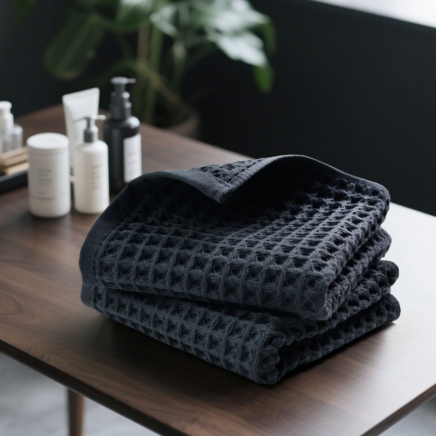 Waffle Hand Towels for Bathroom Kitchen 2-Piece (Rust) – Cotton Quick Dry, Super Soft, Absorbent Towels for Fall Decor, 13x29”