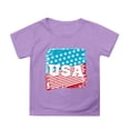 thumbnail image 1 of NINGMENG Hauts et T-Shirts pour Filles Préadolescentes Imprimé Drapeau Fête de l'Indépendance 4 Juillet Col Rond Manches Courtes Hauts Chandail T-Shirts Vêtements de Sport, Violet, 10-11 Ans, 1 of 4