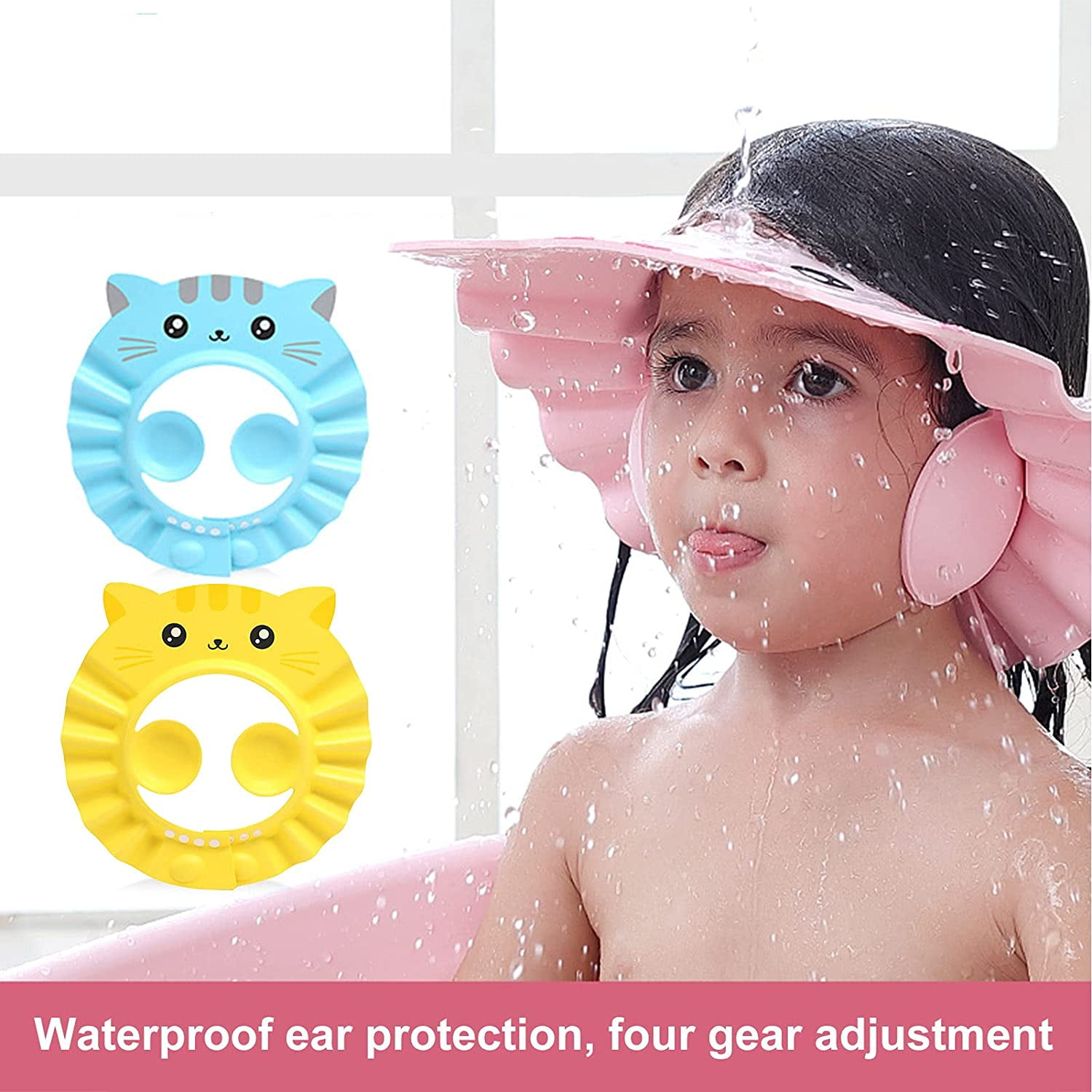 Duschhaube Kinder Bade SchüTzen Weiche Baby Einstellbare Shampoo Schutz 