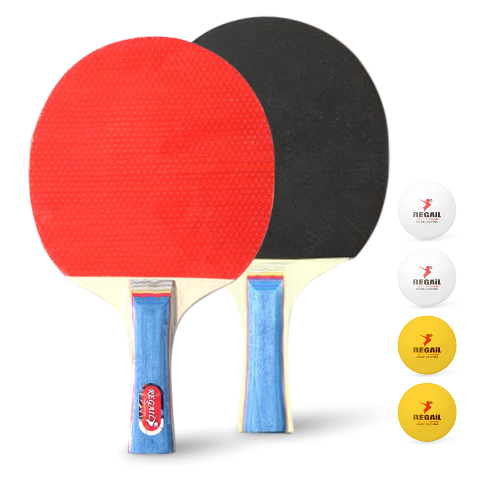 Indoors & Outdoors Paddle Ball Game Bundle w' 2 Wooden Racket Paddles 