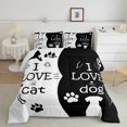 thumbnail image 2 of jejeloiu Pet Dogs Lovers Bedding Comforter Set,Kawaii Paws Twin Comforter Sets,White Black Bedding Set For Girl Boy,Breathable Home Decor,2pcs, 2 of 8