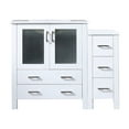 thumbnail image 2 of White Bath Vanity 42 In. - Solid Wood Side Cabinet Ceramic Top Soft Close Mechanism Scratch- And Stain- Countertop Build & Drawers Long-lasting Durability, 2 of 2