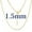 1.5mm-Gold, variant on PROSTEEL 925 Sterling Silver Chain Necklace Gold Plated Chain for Women 1.1mm Cable Chain Necklace Thin Sturdy 22 Inch Fine Jewelry Collection Gift for Mom Wife Girlfriend