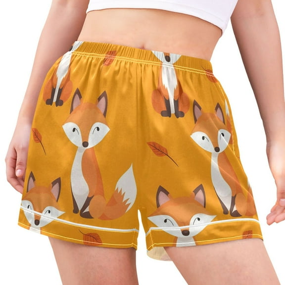 joogoo Women's Pajama Lounge Shorts Cute Fox Bottoms Sleep Short M