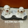 thumbnail image 5 of Dog Beds for Two Small Dogs, Double Cat Beds for Indoor Cats, Super Soft Washable Cat Bed with Anti-Slip & Water-Resistant Bottom, Luxury Durable Kitten Bed Puppy Bed, Rectangle Grey Animal Pet Beds, 5 of 5