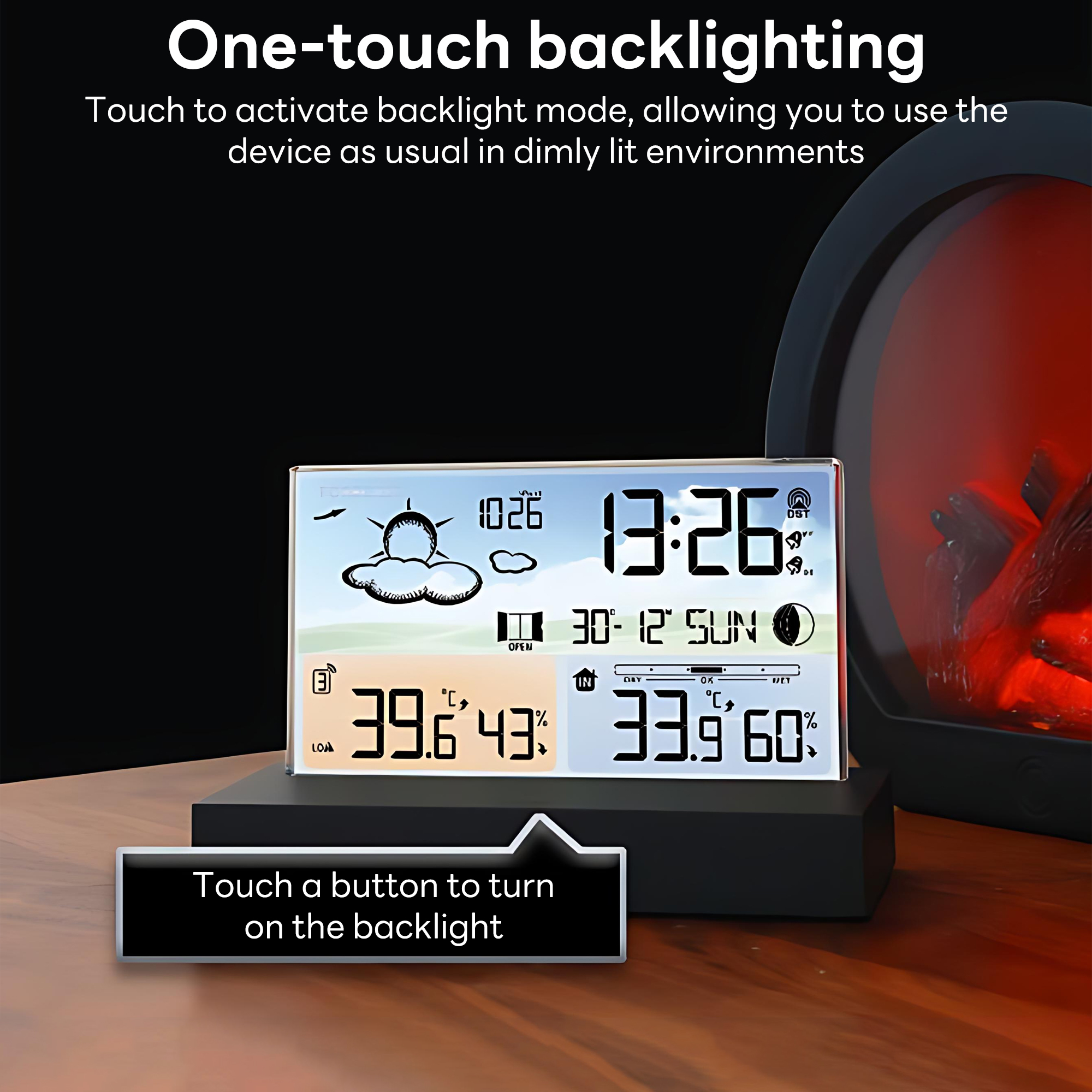 INSMART Weather Station Wireless Indoor Outdoor Thermometer,Digital Weather Thermometer with Window Opening/Closing Reminder,Snooze Function,IPX4 Water Resistance,Supports Battery & USB Power Supply