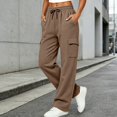 thumbnail image 6 of TZZQ Cargo Sweatpants for Women High Waisted Wide Leg Baggy Joggers Athletic Hiking Pants with Pockets Soft Drawstring Baggy Trousers Lounge Casual Joggers Workout Athletic Gym Trousers Khaki 3Xl, 6 of 6