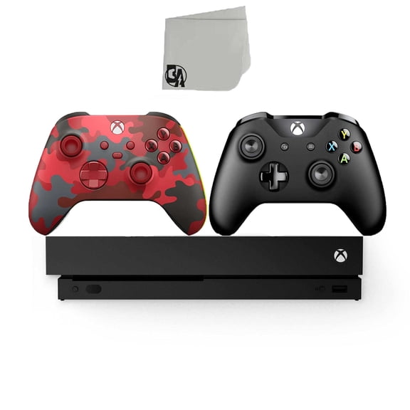 Pre-Owned Microsoft Xbox One X 1TB Gaming Console with Daystrike Camo Controller Included BOLT AXTION Bundle