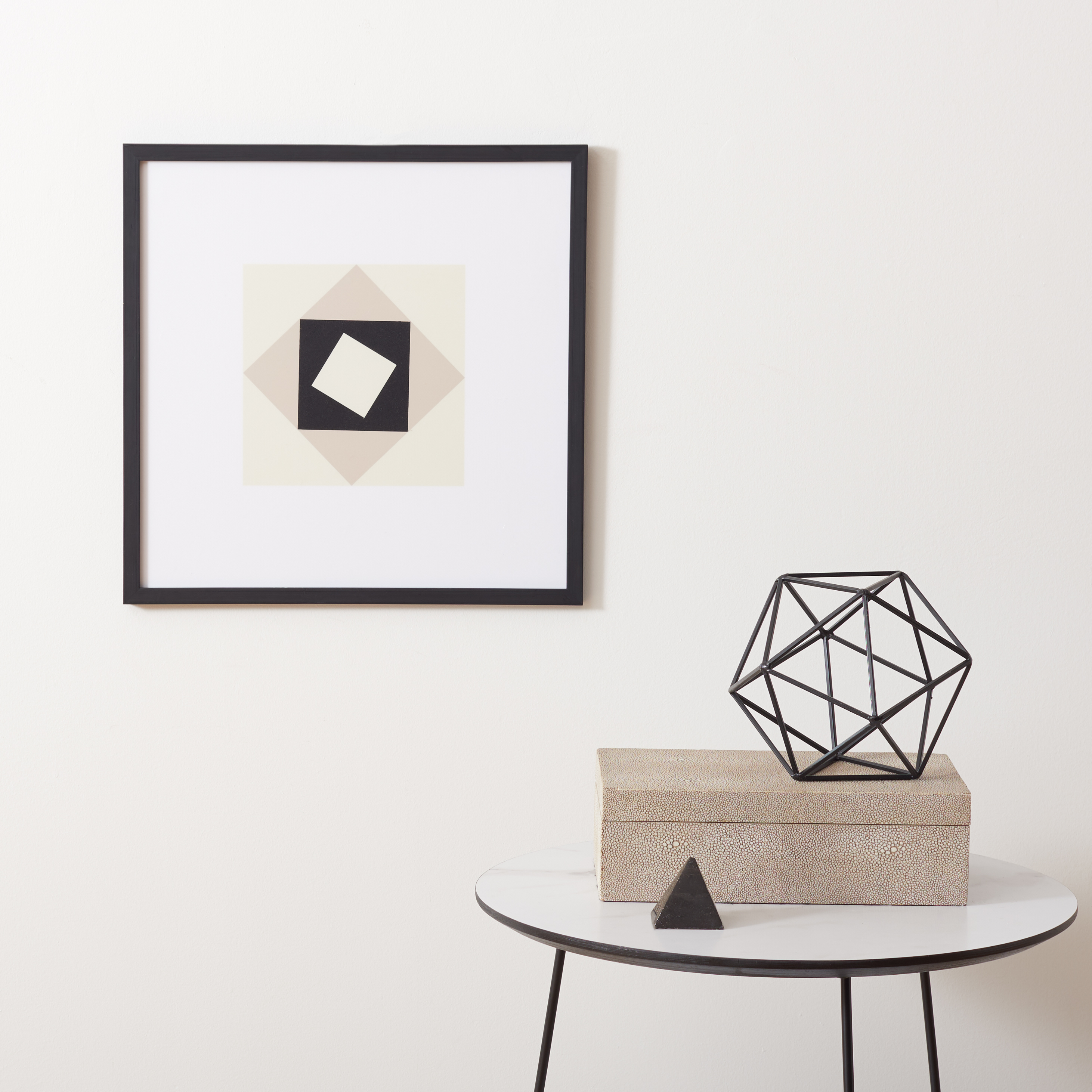 SAFAVIEH Moral Compass 16 in. x 16 in. Framed Wall Art, Ivory/Black