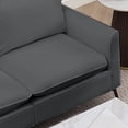 thumbnail image 3 of 55" Small Loveseat Sofa for Small Spaces,Leather Upholstered 2-Seater Sofa Couch Single Casual Sofa Chair for Living Room Office,Light Gray, 3 of 8