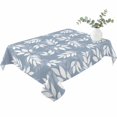 thumbnail image 2 of Light Blue White Leaves Table Cloth Waterproof Tablecloths, Spring Pastoral Rustic Botanical Tablecloth Dining Table Cover for Kitchen Party Tabletop Outdoor, Rectangle Tablecloth 60x102 Inch, 2 of 9