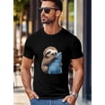 thumbnail image 2 of Men's T-Shirt,Short Sleeve Tee Shirt Casual Tops Koala Sleeping Blue Pillow Crew Neck T Shirts for Men, 2 of 8