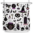 thumbnail image 4 of Tchckioa Black White 36x72 Inch Shower Curtain for Bathroom,Halloween Waterproof Bath Curtain,Hooks Top, 4 of 8