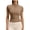 Coffee, variant on Women's Yoga Workout Jacket Full Zip Short Sleeve Stand Collar Athletic Shirts Slim Fit Sun Protection Shirts for Outdoor Activities Brown
