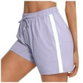 thumbnail image 2 of uublik Womens Running Shorts Lounge Shorts Casual Comfy Drawstring High Waist Running Shorts with Pockets Purple, 2 of 5