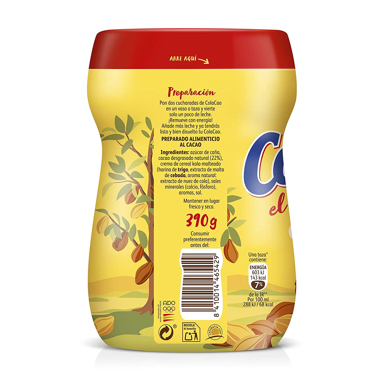 Cola Cao Original (Hot Chocolate Drink Powder) (390g)