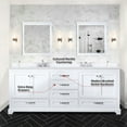 thumbnail image 3 of White Double Bath Vanity With 84 In. Width - Marble Top, Solid Wood, Soft Close, 2 Cabinets, 14 Drawers, Scratch And Stain Surface 84" W X 22" D Close Cabinets & To Scratches Stains, 3 of 6