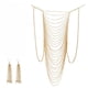 thumbnail image 2 of Conjunto de arete con borla y arnés cruzado Chain Collar Pendiente, 2 of 9