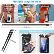 Waterproof phone pouch [3-pack] double space waterproof phone case with adjustable lanyard water proof cell phone pouch for iPhone IPX8 underwater phone cases phone dry bag for vacation beach swimming