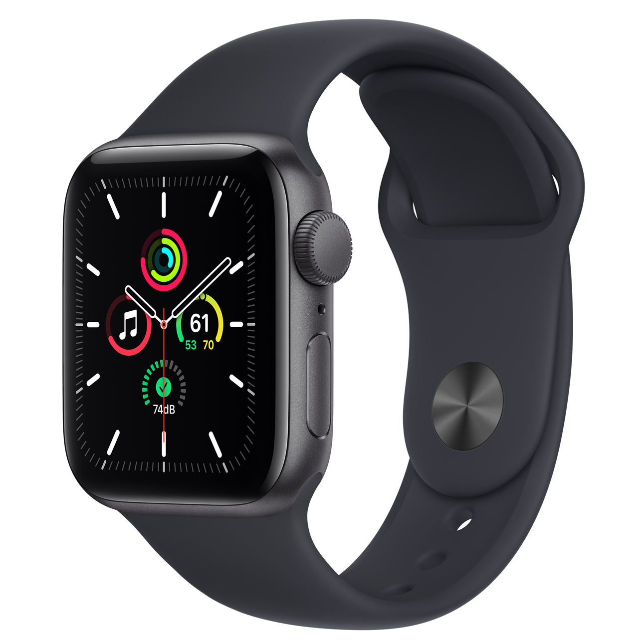 Apple Watch SE (1st Gen) GPS, 40mm Space Gray Aluminum Case with Midnight Sport Band - Regular - image 2 of 9
