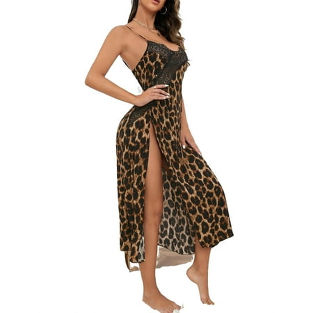 

Sexy Leopard Print Cami Slip Dress Sleeveless Women s Night Dress (Women s)