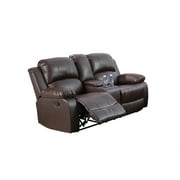 Lifestyle Furniture 3 Piece Modern Faux Leather Reclining Living Room Set Chocolate