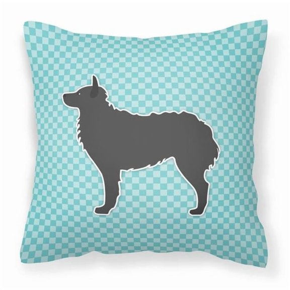 Carolines Treasures BB3721PW1414 Croatian Sheepdog Checkerboard Blue Fabric Decorative Pillow