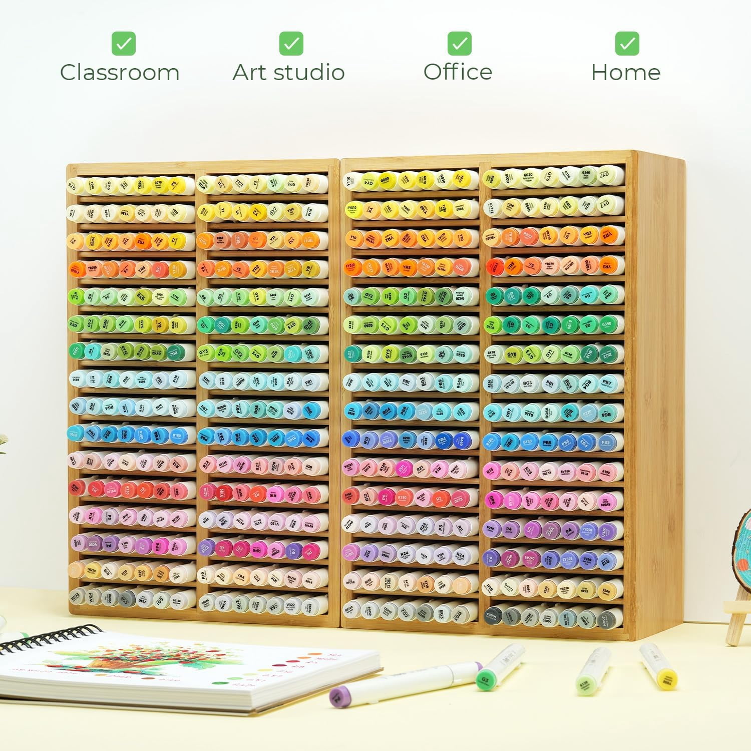 Marker Organizer Desktop Storage Hold 224 Markers Honolulu Oahu Series Pens Pencils Stationary Holder 32 Compartments Classroom Office Decor