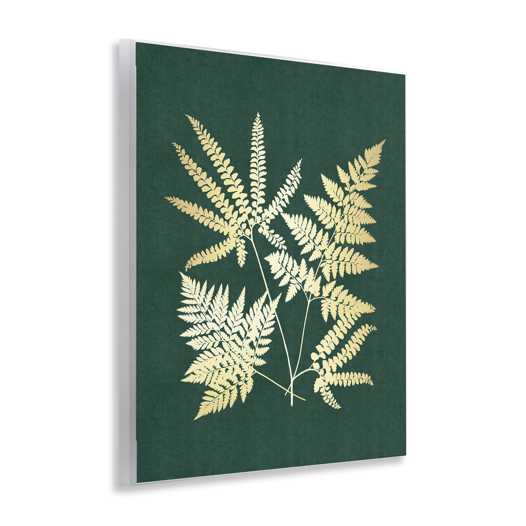 Stupell Industries Gilded Fern Leaves Plants & Flowers Painting Unframed Art Print Wall Art, 11 x 14