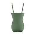 thumbnail image 5 of Sngxgn Womens Scoop Neck Cut Out Front Lace Up Back Swimsuit(Green,XL), 5 of 5