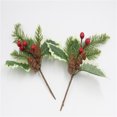 thumbnail image 1 of Material hecho a mano DIY simulación agujas de pino bayas rojas de Navidad ramas de pino decoración de árbol de Navidad ramo, 1 of 5