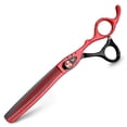 thumbnail image 3 of Juego de tijeras de peluquería profesionales de 7 pulgadas, de acero 440C, para cortar y entresacar, para uso en salones de belleza., 3 of 5
