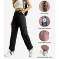 thumbnail image 6 of Women's High Waisted Cargo Pants Travel Y2K Streetwear Baggy Stretchy Pants with 6 Pockets Drawstring Ankle Cuffs, 6 of 9