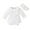 White, variant on Gyratedream Bodysuits Jumpsuit for Baby Girl Infant Toddler Long Sleeve Ruffle Romper Outfits with Bow Tie Headscarf 2-Piece Set