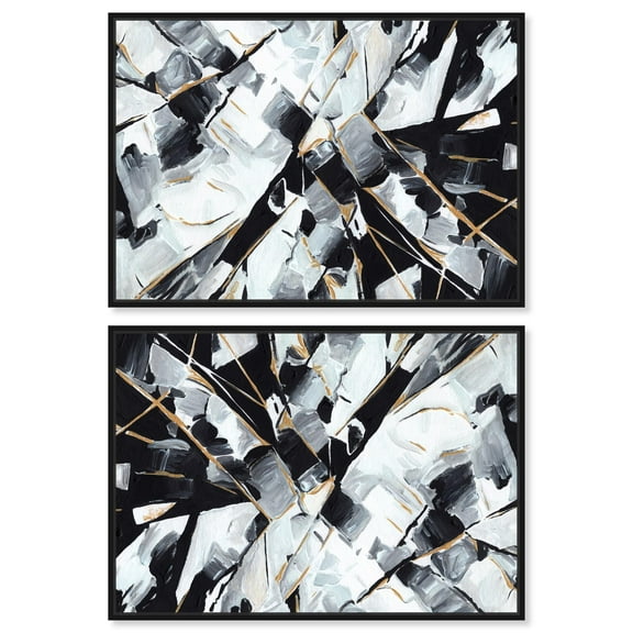 Art Remedy Mancave Art Canvas, 15" x 10", Black Frame, Ethereal Lines Set