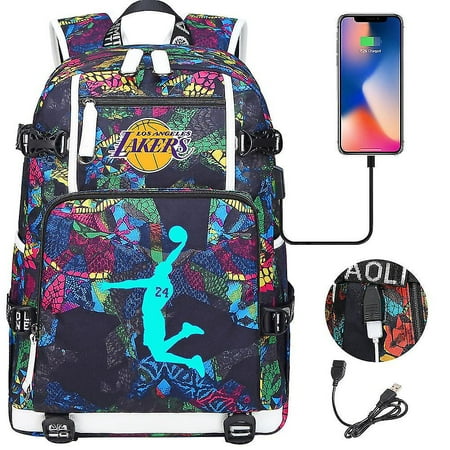 Kobe Bryant Backpack No.24 Lakers Teen Boys Junior High School Student ...