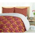 thumbnail image 5 of Ambesonne Autumn Duvet Cover Sets, Colorful Blooming Fall Flora, 2-King, Purple Dark Coral and Yellow, 5 of 7