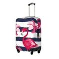 thumbnail image 2 of Haiem Dark Blue Stripes and Pink Flamingos Luggage Cover Printed Suitcase Covers for Luggage Elastic Washable Suitcase Protector Fits 18-32 Inch Luggage-Small, 2 of 9